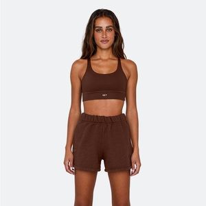 Set Active Sweat Shorts in Cocoa Brown – Size S